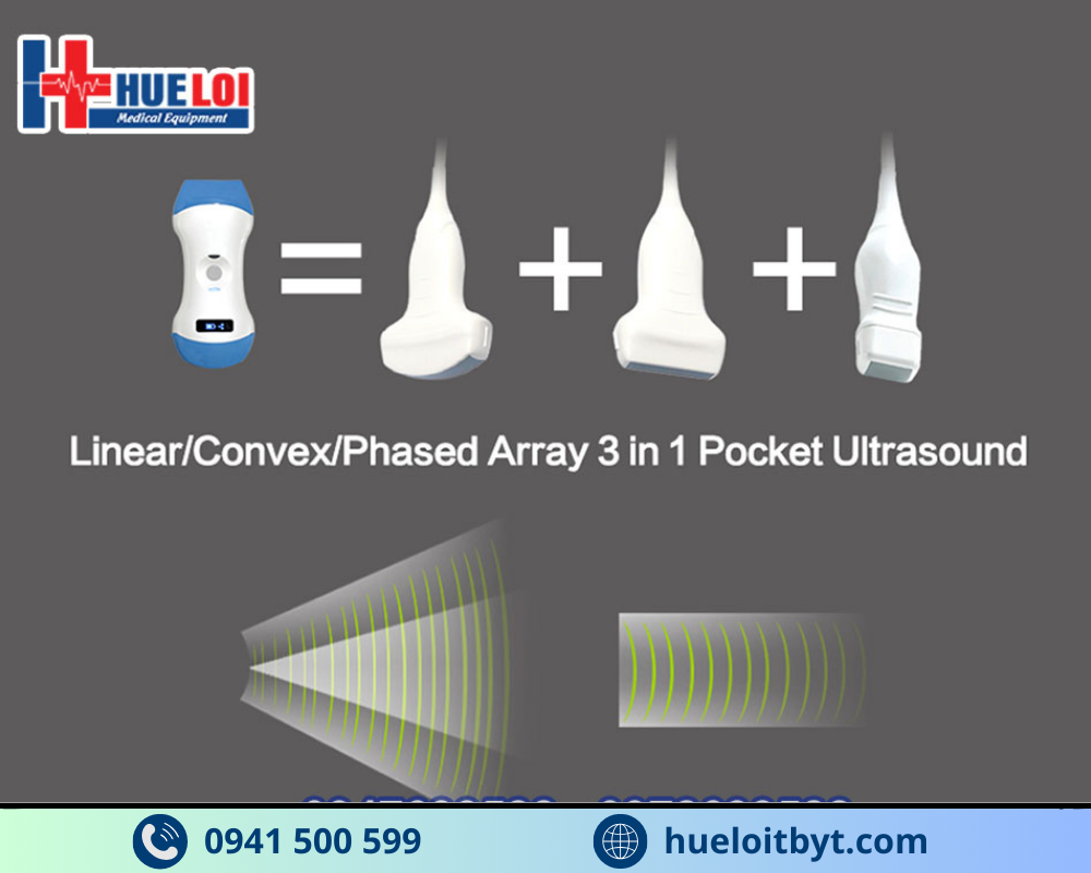 MÁY SIÊU ÂM CẦM TAY KHÔNG DÂY 3 ĐẦU DÒ