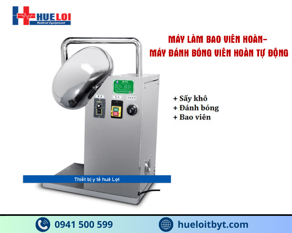 MÁY SẤY KHÔ, ĐÁNH BÓNG VÀ BAO VIÊN THUỐC ĐÔNG Y