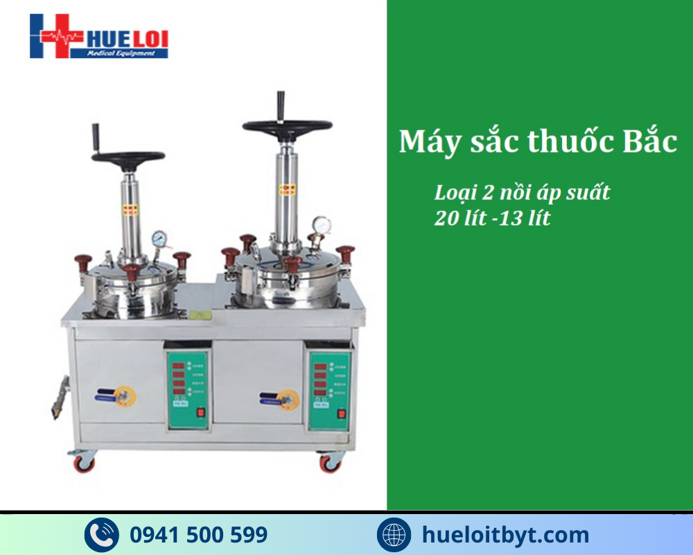 MÁY SẮC THUỐC ÁP SUẤT CAO 2 NỒI ĐUN