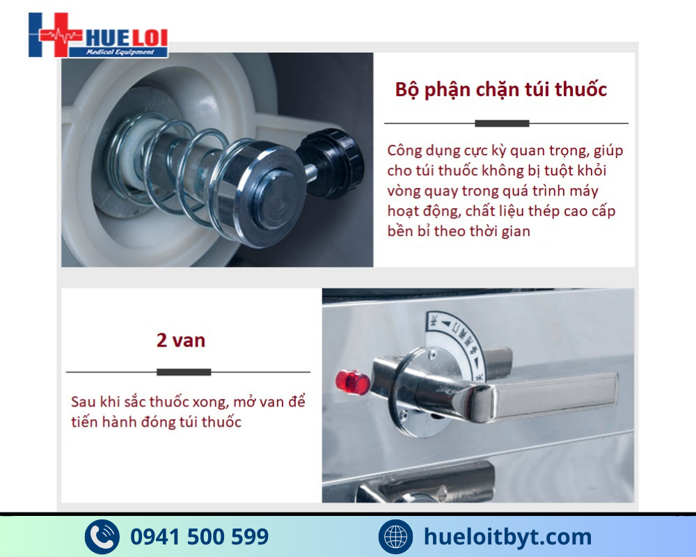 MÁY SẮC THUỐC VÀ ĐÓNG GÓI TỰ ĐỘNG 3 NỒI ĐUN CÔNG SUẤT CAO