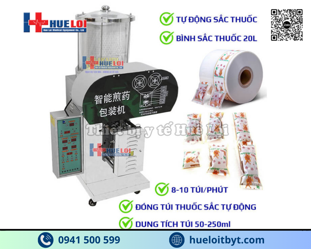 MÁY SẮC THUỐC ĐÔNG Y KÈM ĐÓNG TÚI ĐỘNG CAO CẤP