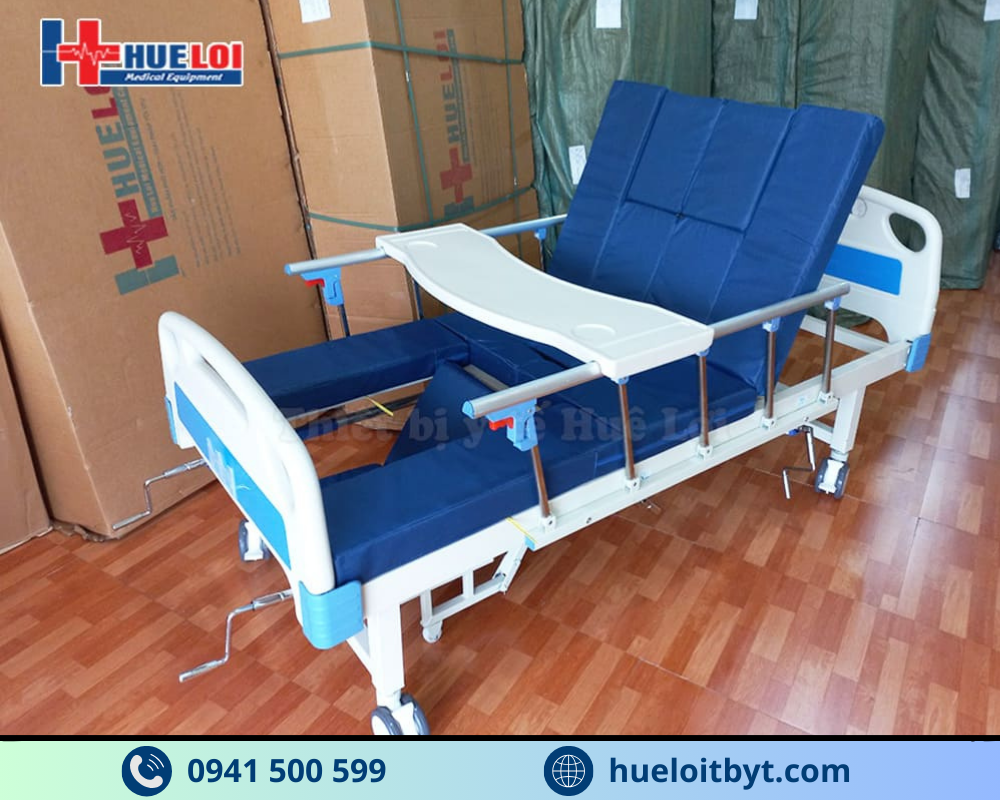 GIƯỜNG Y TẾ 4 TAY QUAY HẠ CHÂN NHỎ A0I-II