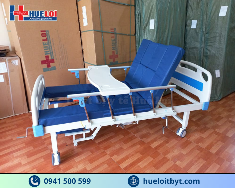 GIƯỜNG Y TẾ 4 TAY QUAY HẠ CHÂN NHỎ A0I-II