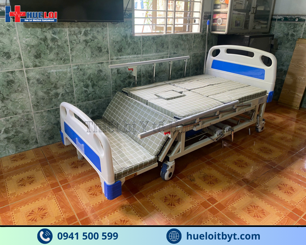 GIƯỜNG Y TẾ 4 TAY QUAY HẠ CHÂN TO ĐA NĂNG A0I-I