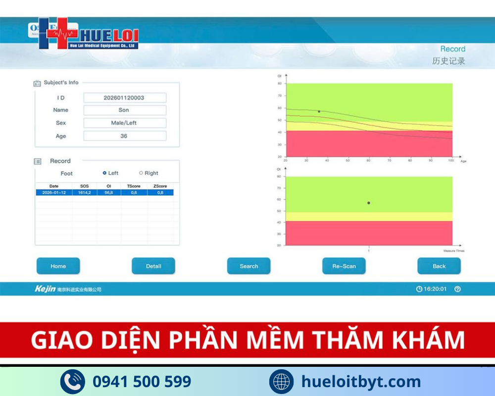 MÁY ĐO LOÃNG XƯƠNG GÓT CHÂN BẰNG SÓNG SIÊU ÂM OSTEOKJ3000 GIÁ TỐT