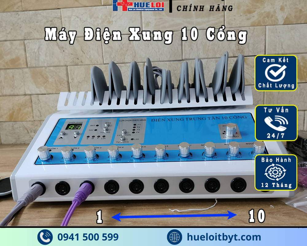 MÁY ĐIỆN XUNG 10 CỔNG TẦN SỐ THẤP