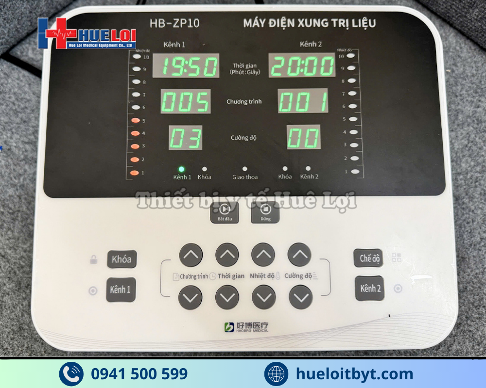 MÁY ĐIỆN XUNG TRUNG TẦN GIAO THOA 2 KÊNH HB-ZP10