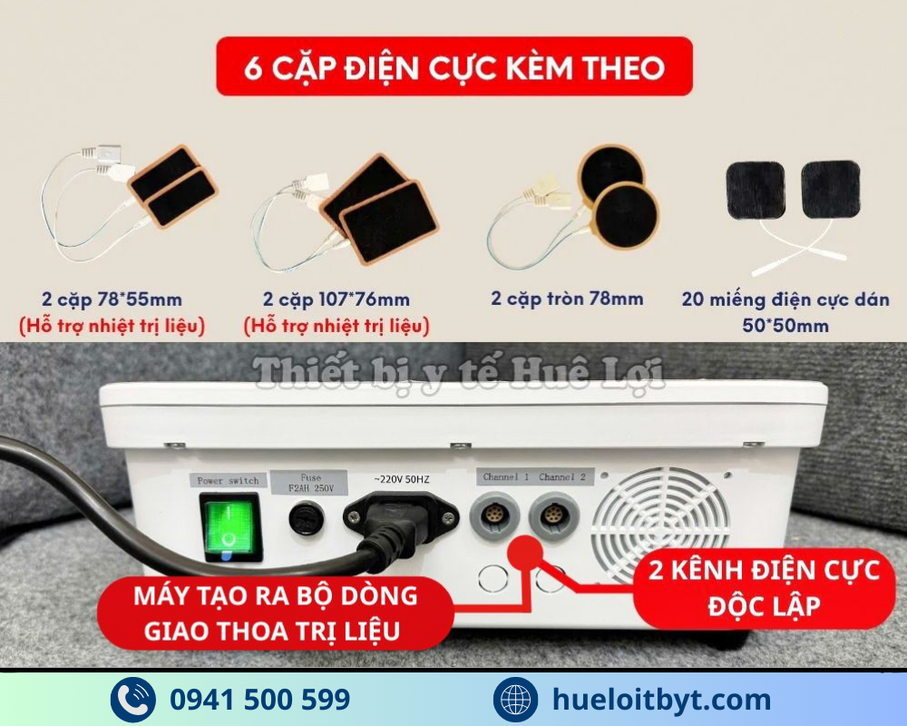MÁY ĐIỆN XUNG TRUNG TẦN GIAO THOA 2 KÊNH HB-ZP10