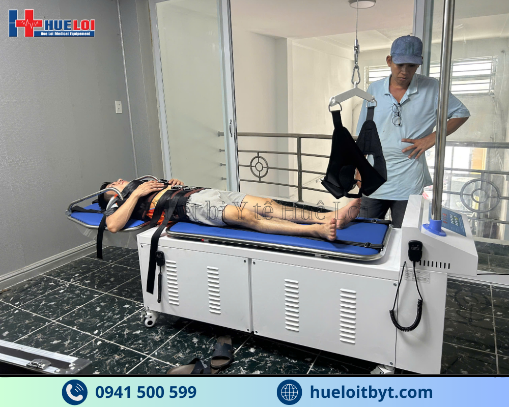 giường kéo giãn cột sống lưng và cổ đồng thời