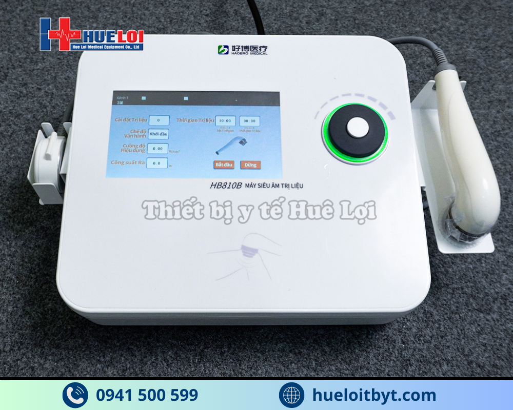 máy siêu âm trị liệu đa tần 2 đầu dò hb810b