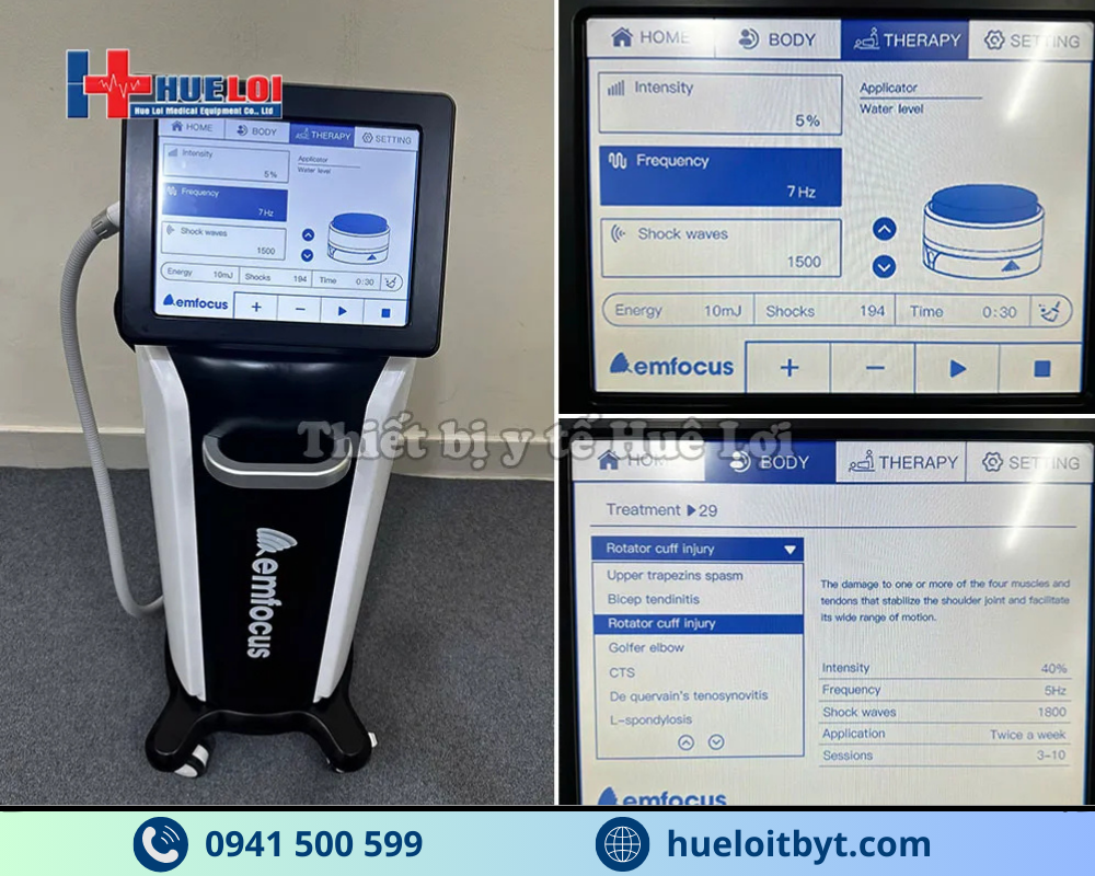 MÁY TRỊ LIỆU BẰNG SÓNG XUNG KÍCH HỘI TỤ CAO CẤP EMFOCUS-III