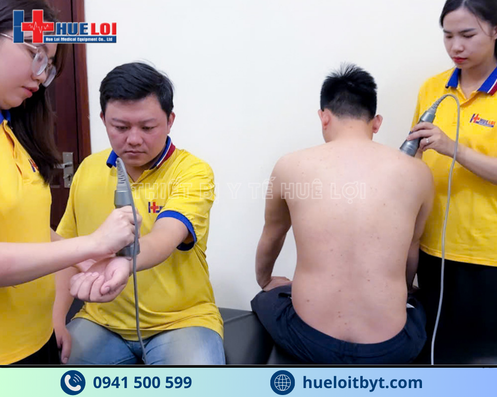 trải nghiệm thực tế thiết bị vật lý trị liệu của công ty huê lợi phân phối