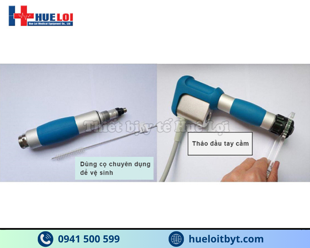tay cầm điều trị máy xung kích