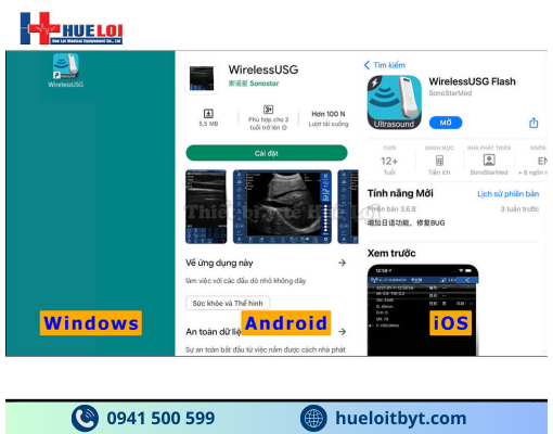 MÁY SIÊU ÂM CẦM TAY KHÔNG DÂY 3 ĐẦU DÒ