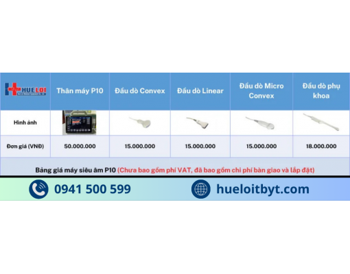MÁY SIÊU ÂM XÁCH TAY CẢM ỨNG 2 ĐẦU DÒ P10