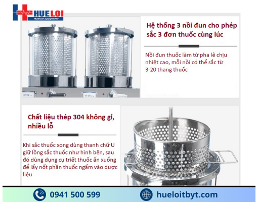 MÁY SẮC THUỐC VÀ ĐÓNG GÓI TỰ ĐỘNG 3 NỒI ĐUN CÔNG SUẤT CAO
