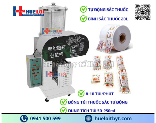 MÁY SẮC THUỐC ĐÔNG Y KÈM ĐÓNG TÚI ĐỘNG CAO CẤP